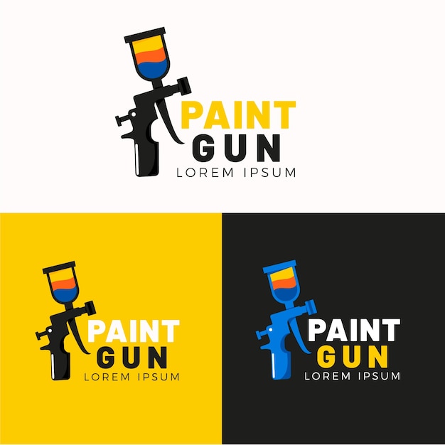 Vecteur gratuit création de logo de pistolet à peinture