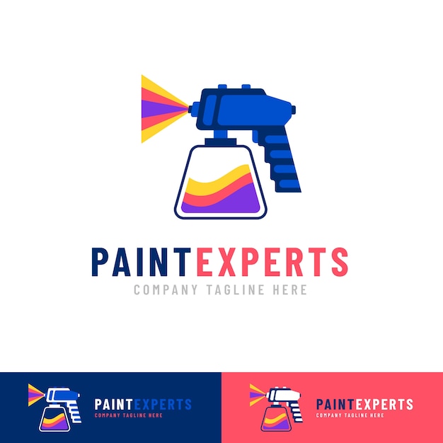 Vecteur gratuit création de logo de pistolet à peinture