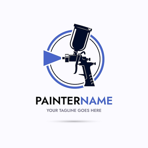 Vecteur gratuit création de logo de pistolet à peinture