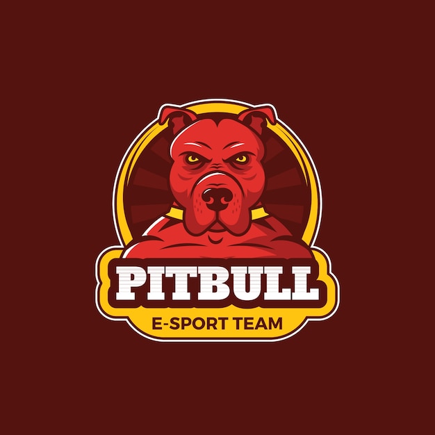 Vecteur gratuit création de logo pitbull dessiné à la main