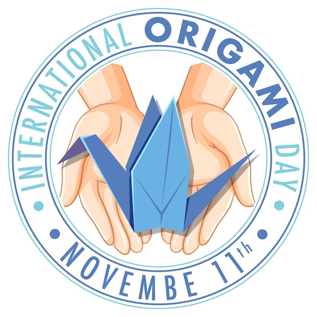 Vecteur gratuit création de logo pour la journée internationale de l'origami