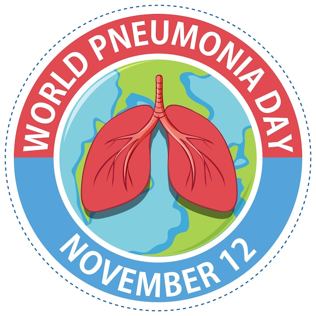 Vecteur gratuit création de logo pour la journée mondiale de la pneumonie