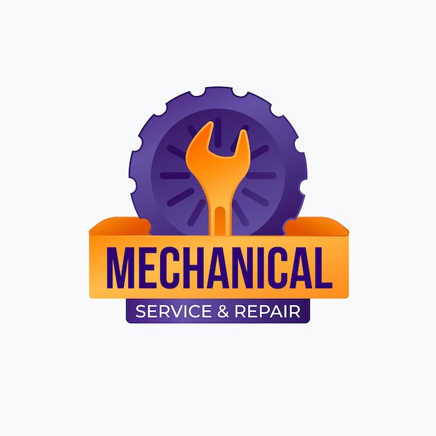 Vecteur gratuit création de logo de réparation mécanique