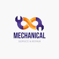 Vecteur gratuit création de logo de réparation mécanique