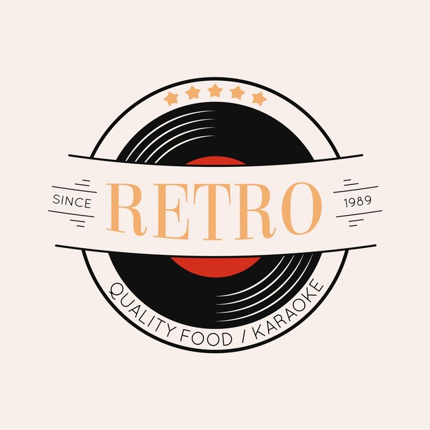 Création de logo de restaurant rétro avec vinyle