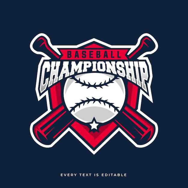 Création De Logo De Sport De Vecteur De Championnat De Baseball