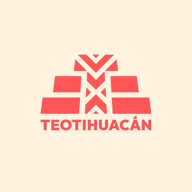 Vecteur gratuit création de logo teotihuacan dessiné à la main