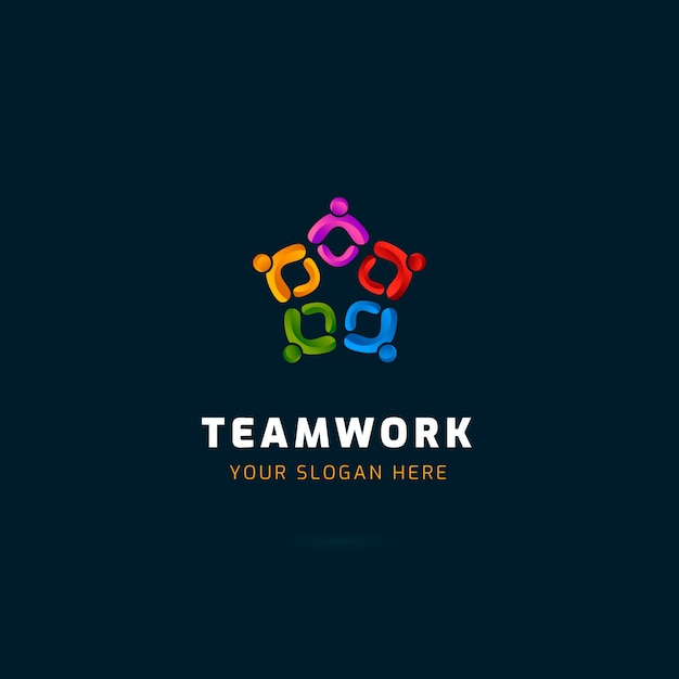 Création De Logo De Travail D'équipe Dégradé