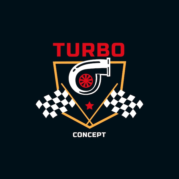 Vecteur gratuit création de logo turbo design plat