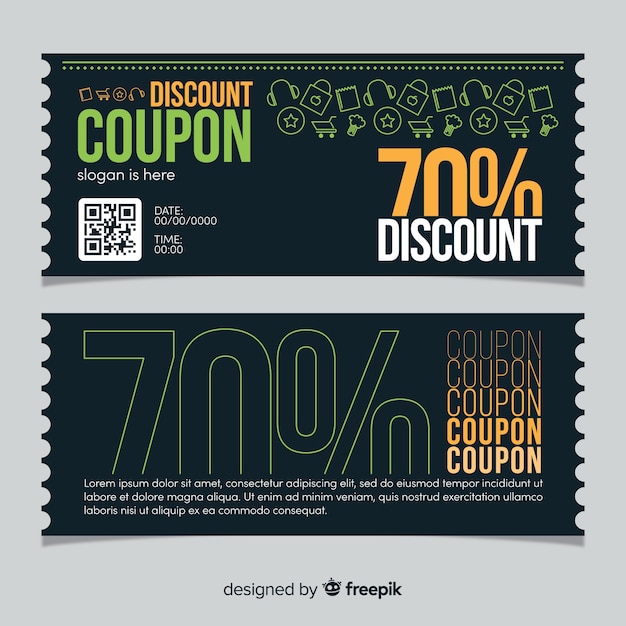 Vecteur gratuit création de modèle de coupon créatif