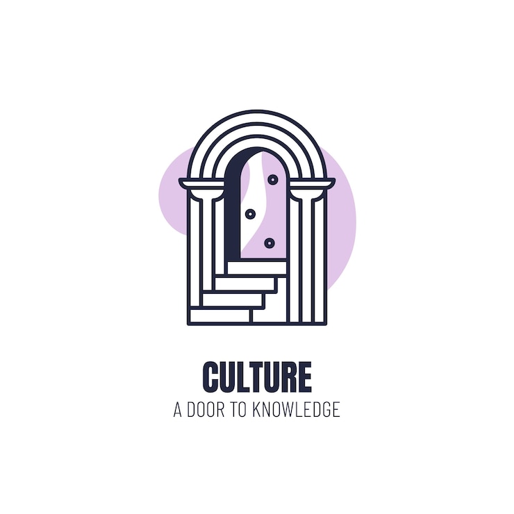 Vecteur gratuit création de modèle de logo culturel