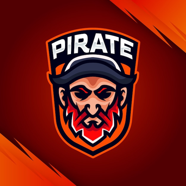 Vecteur gratuit création de modèle de logo pirate