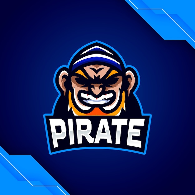 Vecteur gratuit création de modèle de logo pirate