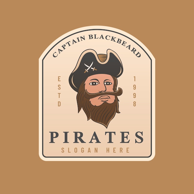 Vecteur gratuit création de modèle de logo pirate