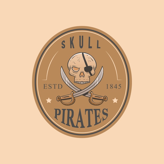 Vecteur gratuit création de modèle de logo pirate