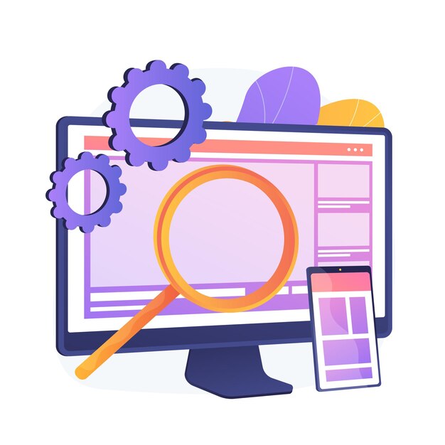 Création de sites web. Production et maintenance de sites Web. Graphique Web, conception d'interface, site Web réactif. Icône colorée de génie logiciel et développement.