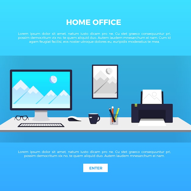 Vecteur gratuit creative home office