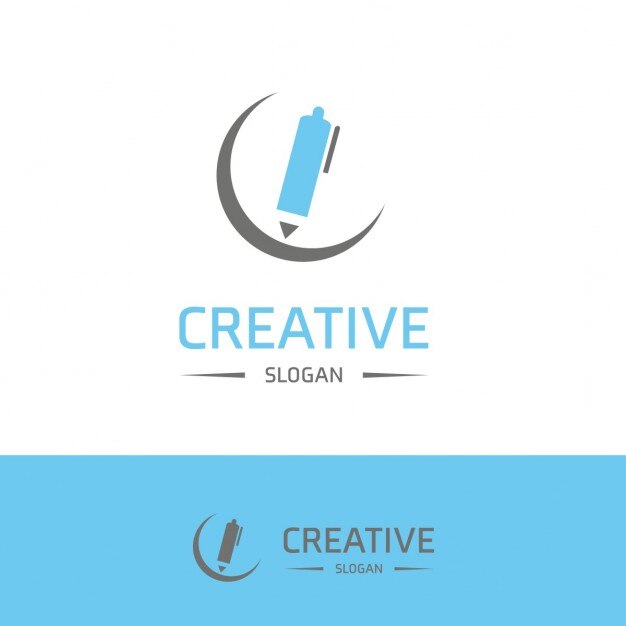 Vecteur gratuit creative pen logo