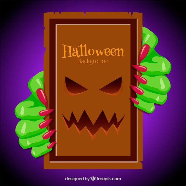 Creepy halloween background with book