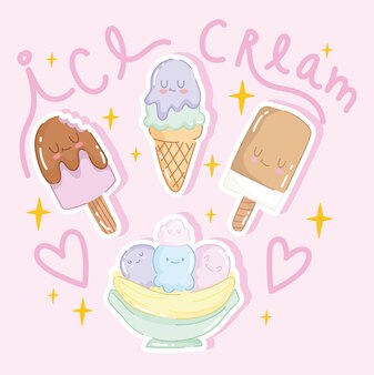 Crème glacée dessinée à la main