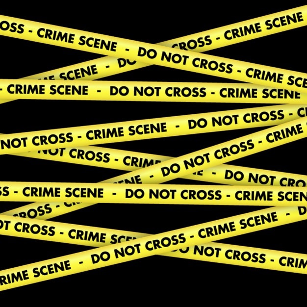 Vecteur gratuit crime ruban scène fond