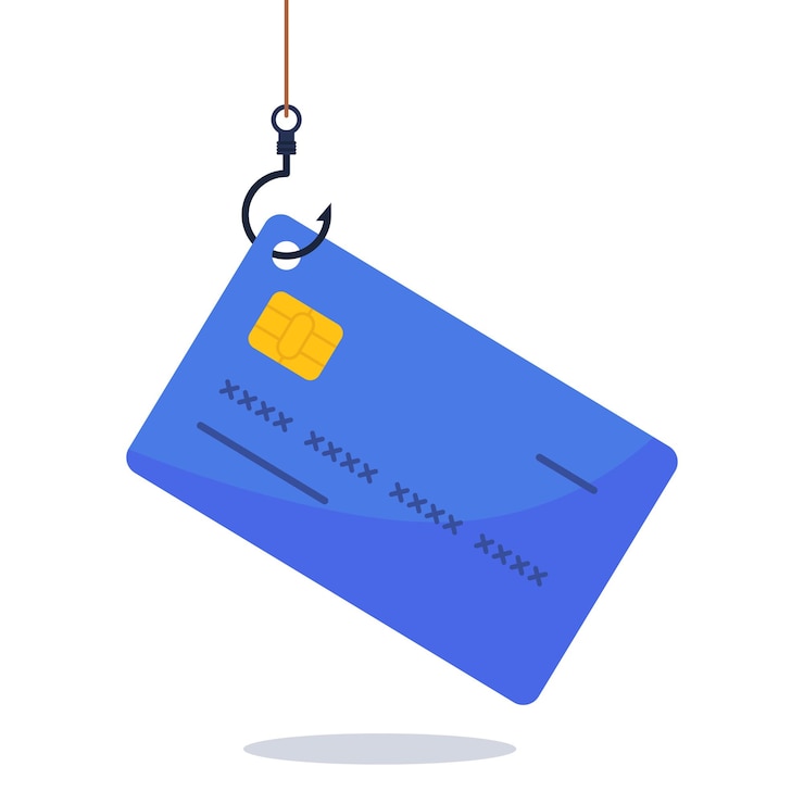 Vecteur gratuit crochet de phishing par carte de crédit