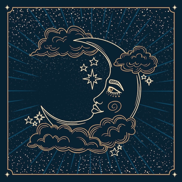Croissant de lune dessin illustration