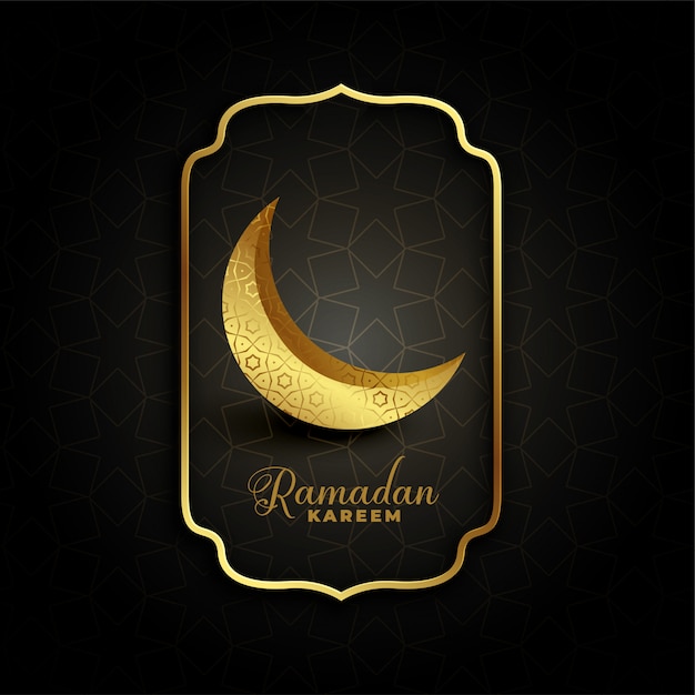 Vecteur gratuit croissant de lune doré décoratif pour ramadan kareem