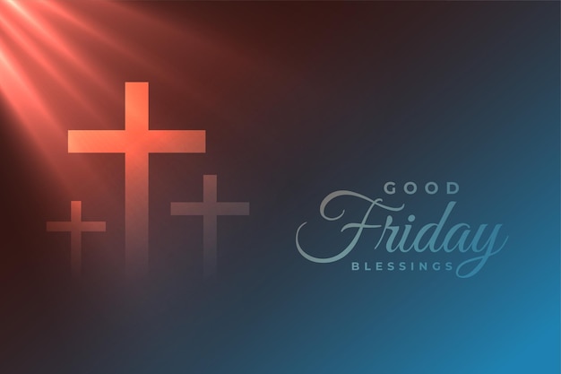 Vecteur gratuit croix avec la sainte lumière divine fond vendredi saint