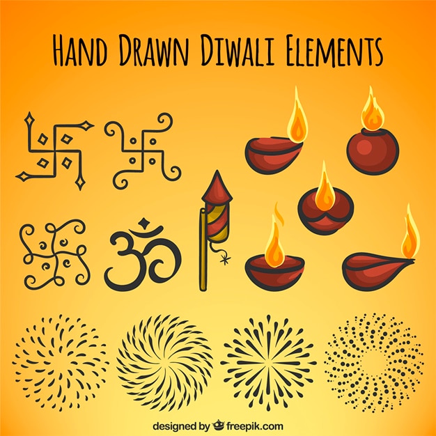 Croquis D'éléments Décoratifs Diwali