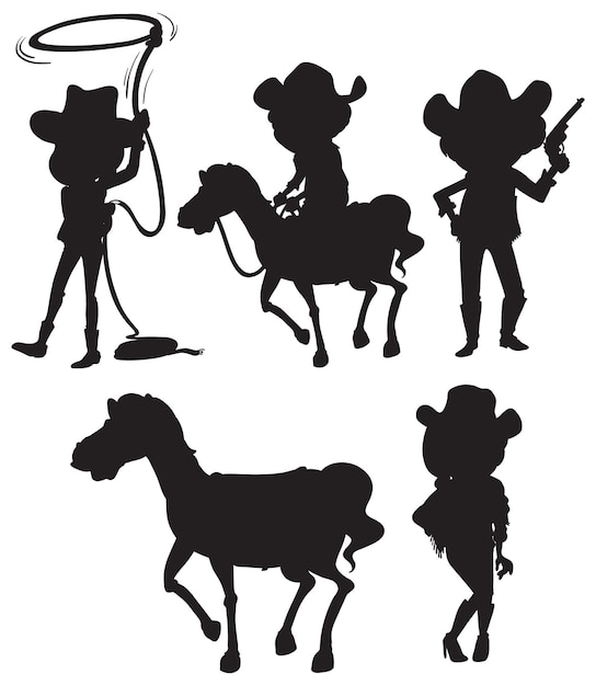 Cowboy Silhouette de Durro Art en poster, tableau sur toile et plus