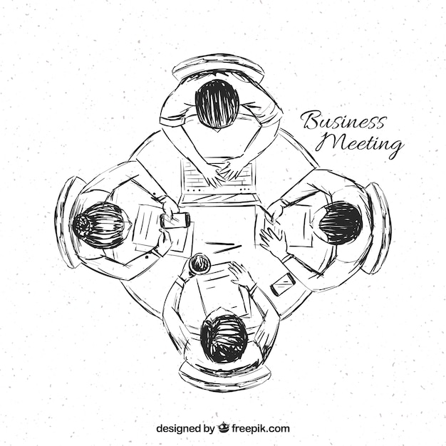 Vecteur gratuit croquis de réunion d'affaires