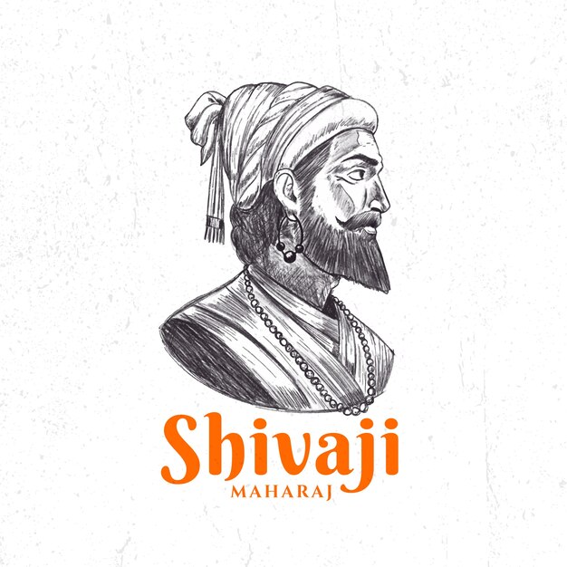 Croquis, de, shivaji, maharaj, illustration