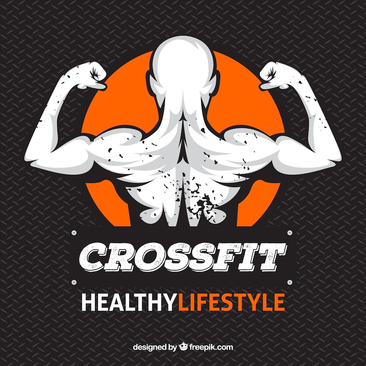 Vecteur gratuit crossfit background avec illustration