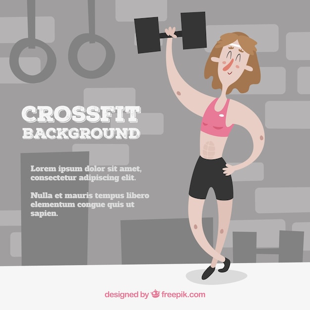 Vecteur gratuit crossfit woman background templante