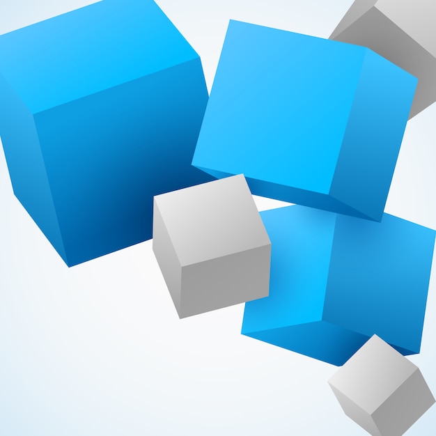 Vecteur gratuit cubes 3d abstraits