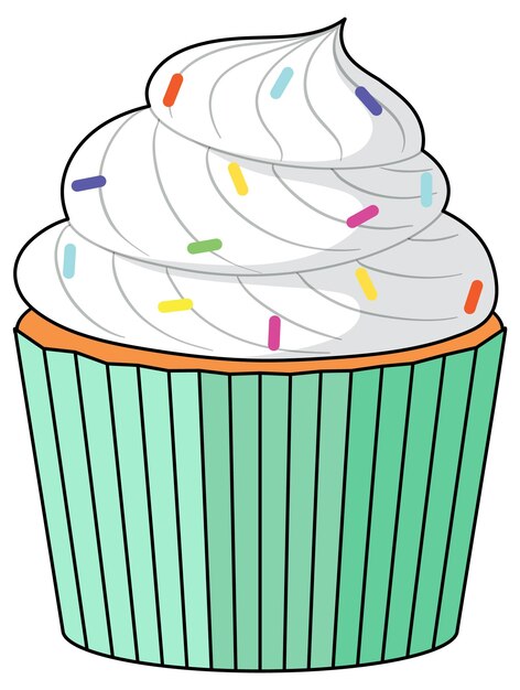 Cupcake avec garniture de crème blanche