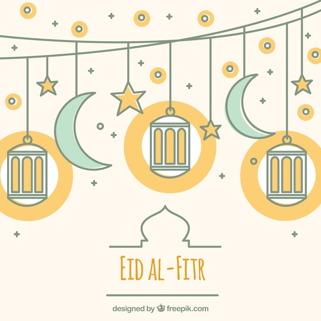 Vecteur gratuit cute eid al-fitr background