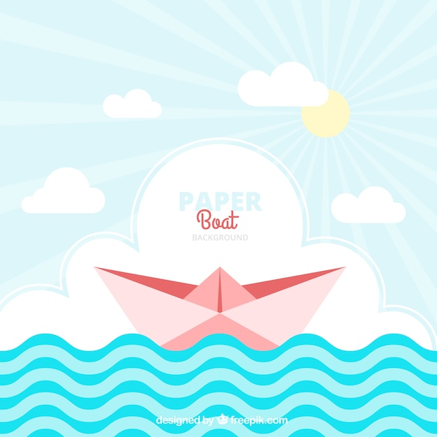 Vecteur gratuit cute paper boat background