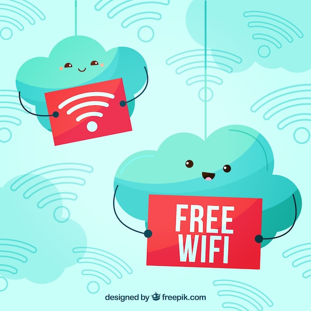 Vecteur gratuit cute wifi gratuit