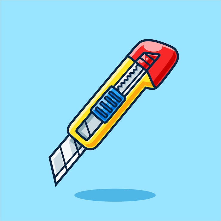 Vecteur gratuit cutter cartoon vector icon illustration éducation objet icon vector plat isolé