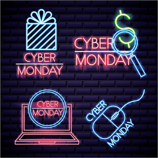 Vecteur gratuit cyber lundi boutique