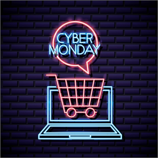 Vecteur gratuit cyber lundi boutique