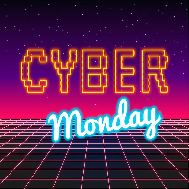 Cyber lundi rétro futuriste
