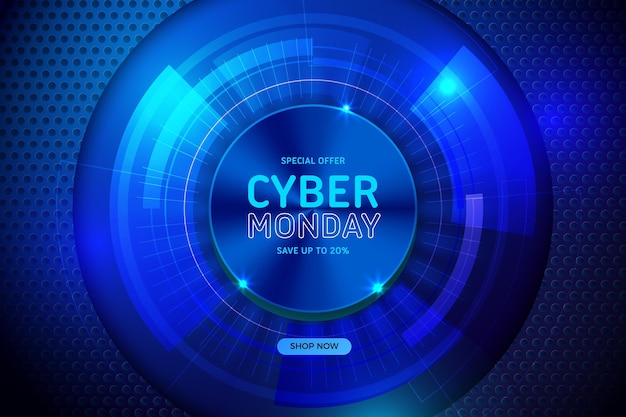 Vecteur gratuit cyber lundi de technologie réaliste dans l'œil abstrait android