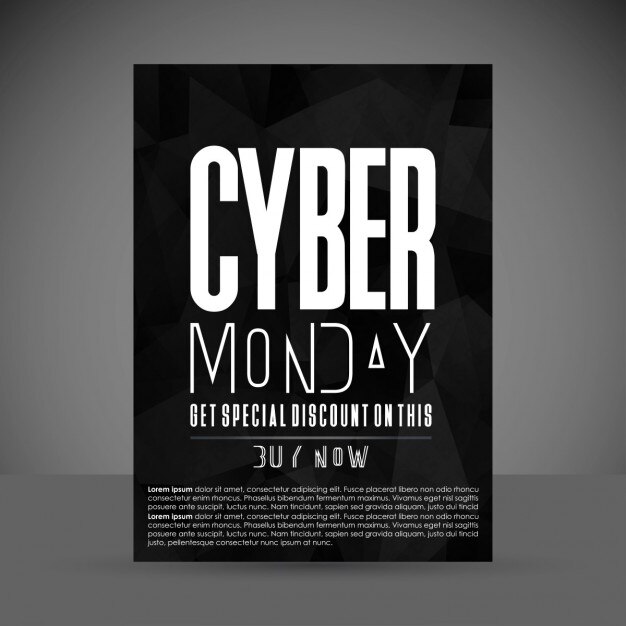 Vecteur gratuit cyber ​​monday contexte géométrique modèle d&#39;affiche