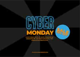 Vecteur gratuit cyber ​​monday, illustration de concept de vente discount dans un style néon