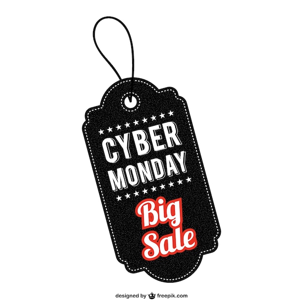 Vecteur gratuit cyber ​​monday sale tag