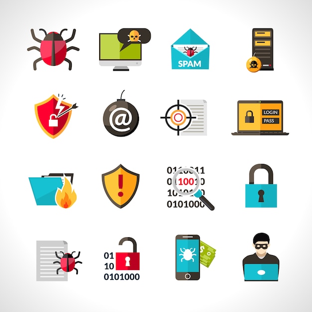 Cyber ​​Virus Icons Set