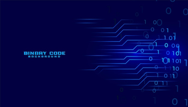 Vecteur gratuit cyberspace code binaire arrière-plan technique avec des lignes de circuit